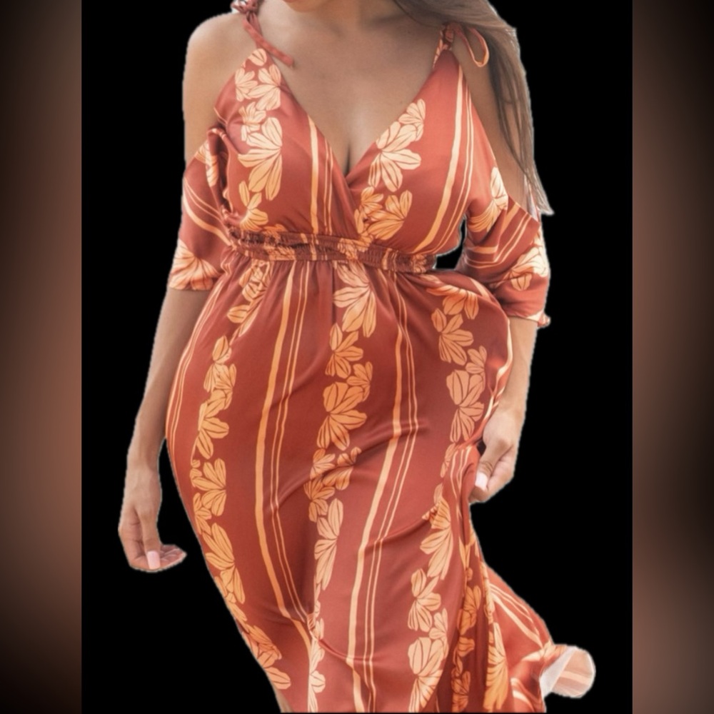 LEX BREEZY - Makani Tie Shoulder Dress - Large